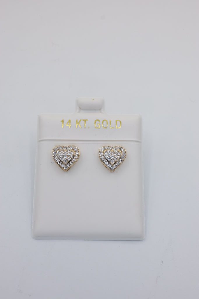*NEW* 14K CZ Heart Earrings (9mm) - JTJ™ - Javierthejeweler
