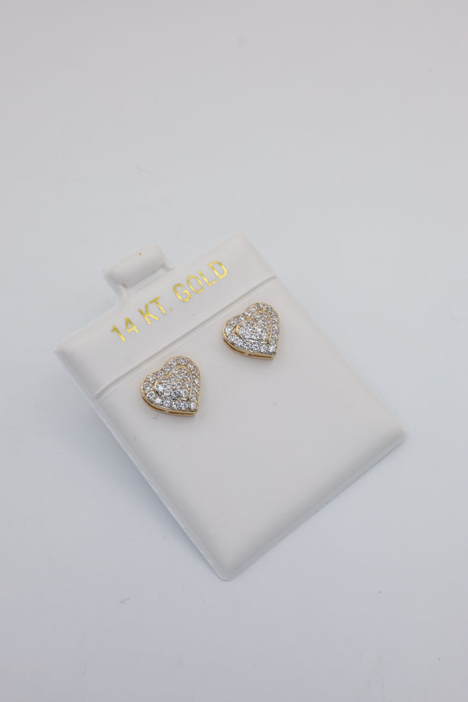 *NEW* 14K CZ Heart Earrings (9mm) - JTJ™ - Javierthejeweler
