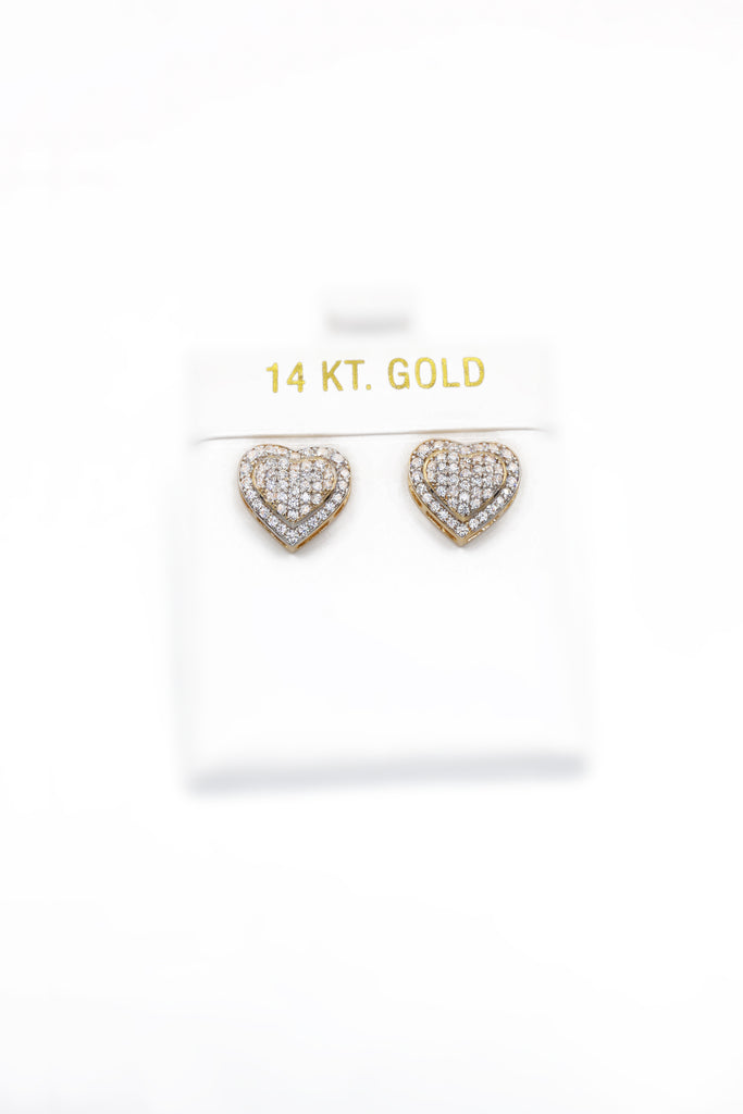 *NEW* 14K CZ Heart Earrings (10mm) - JTJ™ - Javierthejeweler