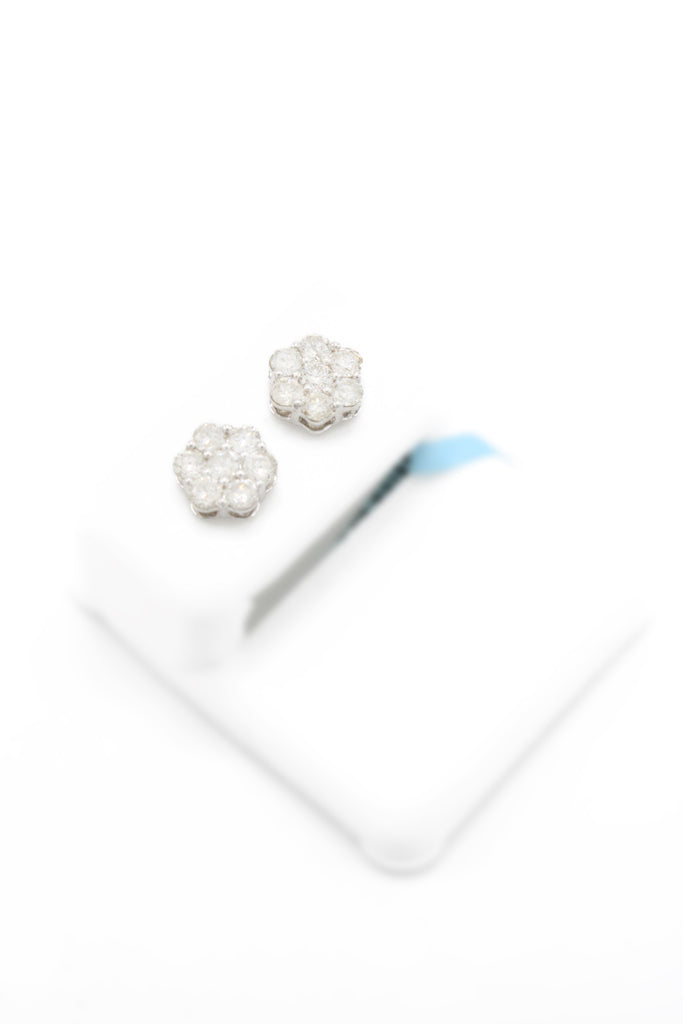 *NEW* 14K Diamonds 💎 Earrings Flower 🌺 VSS1 White Gold JTJ™ - Javierthejeweler