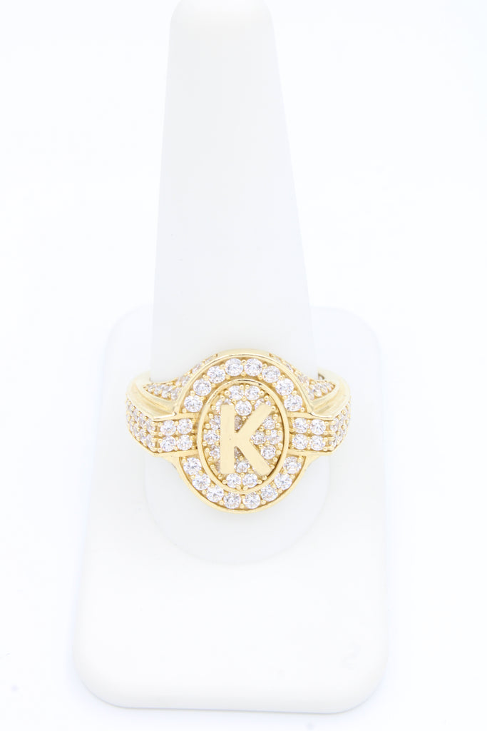 *NEW* 14K Cz Men's Ring Letter (K) - OV JTJ™ - Javierthejeweler