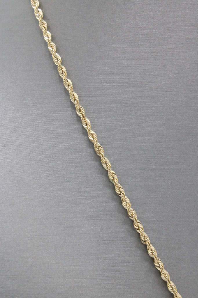 *NEW* 14k Initial (D) Baguette CZ Pendant W/ Hollow Rope Chain (20”) JTJ™ - Javierthejeweler
