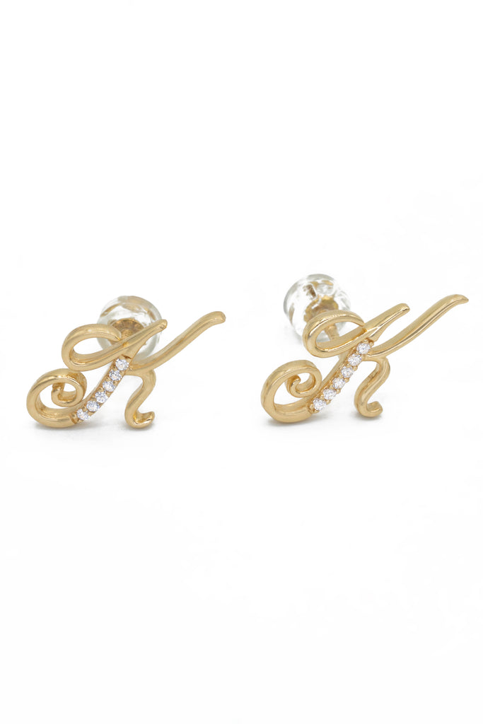 *NEW* 14K Initial (K) Earrings Cz JTJ™ - Javierthejeweler