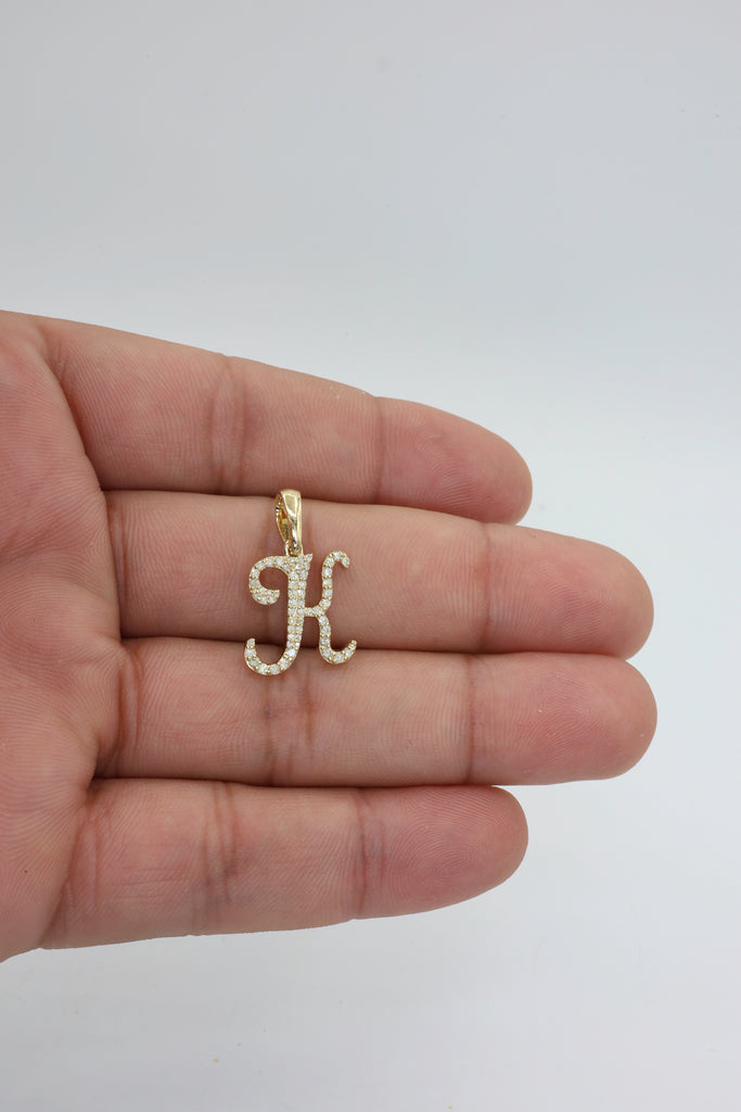*NEW* 14K Initial K Pendant 💎VVS Diamonds💎 (Small) JTJ™ - Javierthejeweler