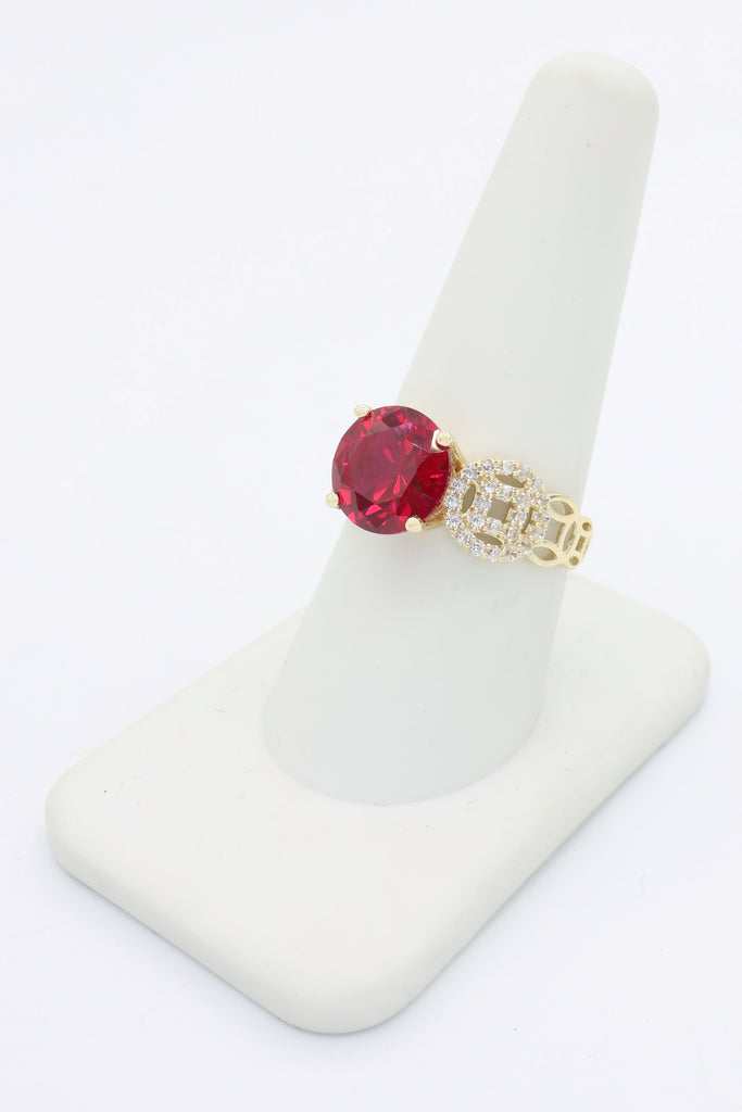 *NEW* 14k CZ Ring  Red Stone ( Round ) -JTJ™ - Javierthejeweler
