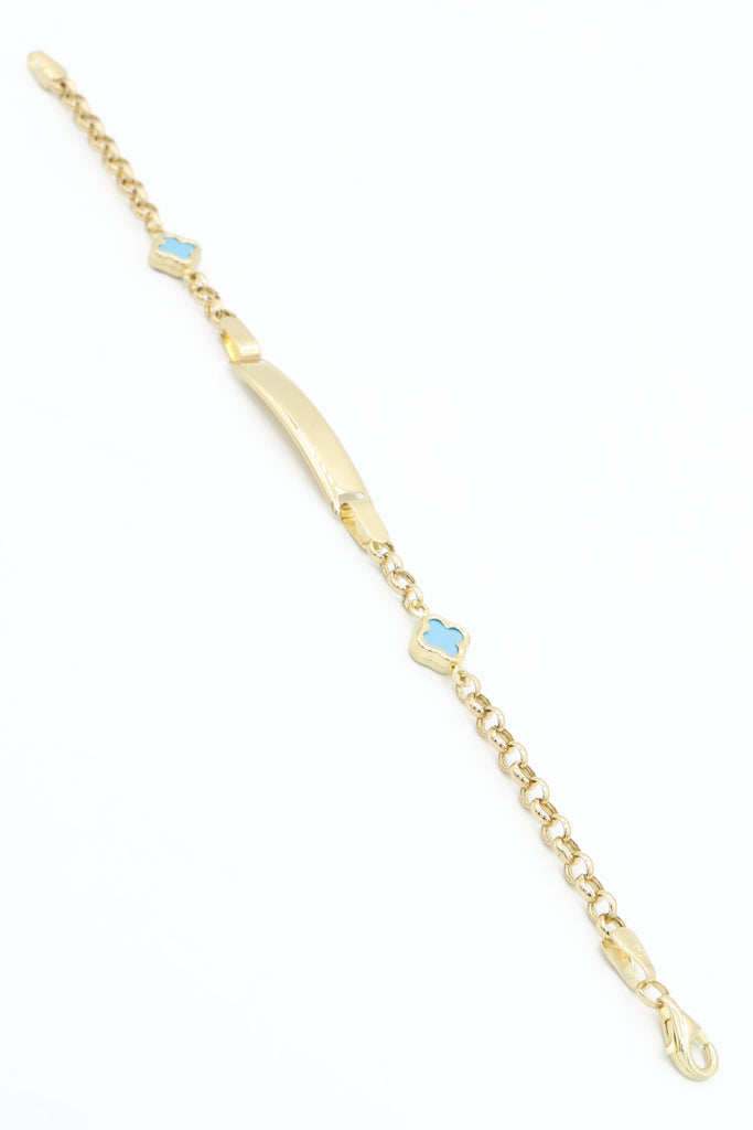 *NEW* 14K Blue Clover Baby Bracelet  👶🏼 For Engraving (6" Inches) 👦🏼 👧 JTJ™ - Javierthejeweler