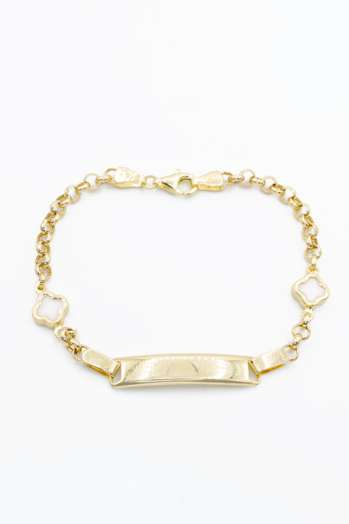 *NEW* 14K White Clover Baby Bracelet  👶🏼 For Engraving (6" Inches) 👦🏼 👧 JTJ™ - Javierthejeweler