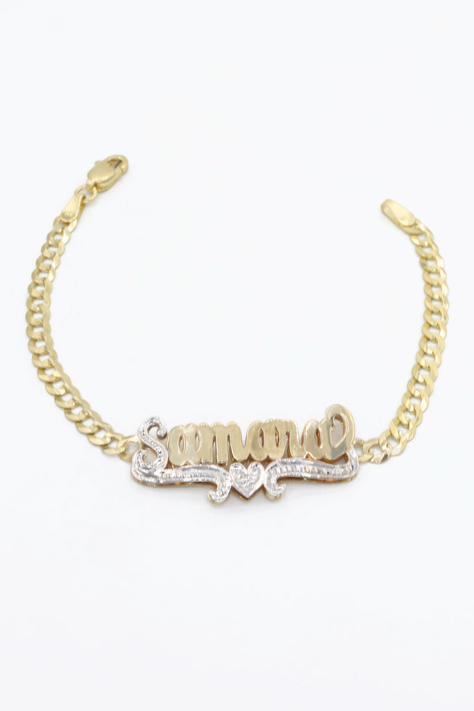 *NEW* 14K Custom Double Plate Name 🤍 Bracelet for Women JTJ™ - Javierthejeweler