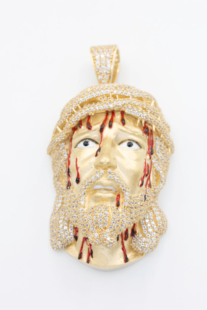 *NEW* 14K  Big Jesus Face CZ Pendant - JTJ™ - Javierthejeweler