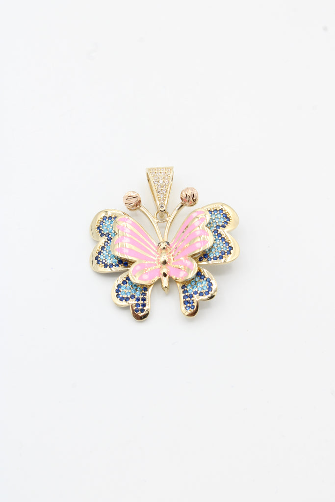 *NEW* 14K Pink/Blue Butterfly Pendant CZ JTJ™ - Javierthejeweler