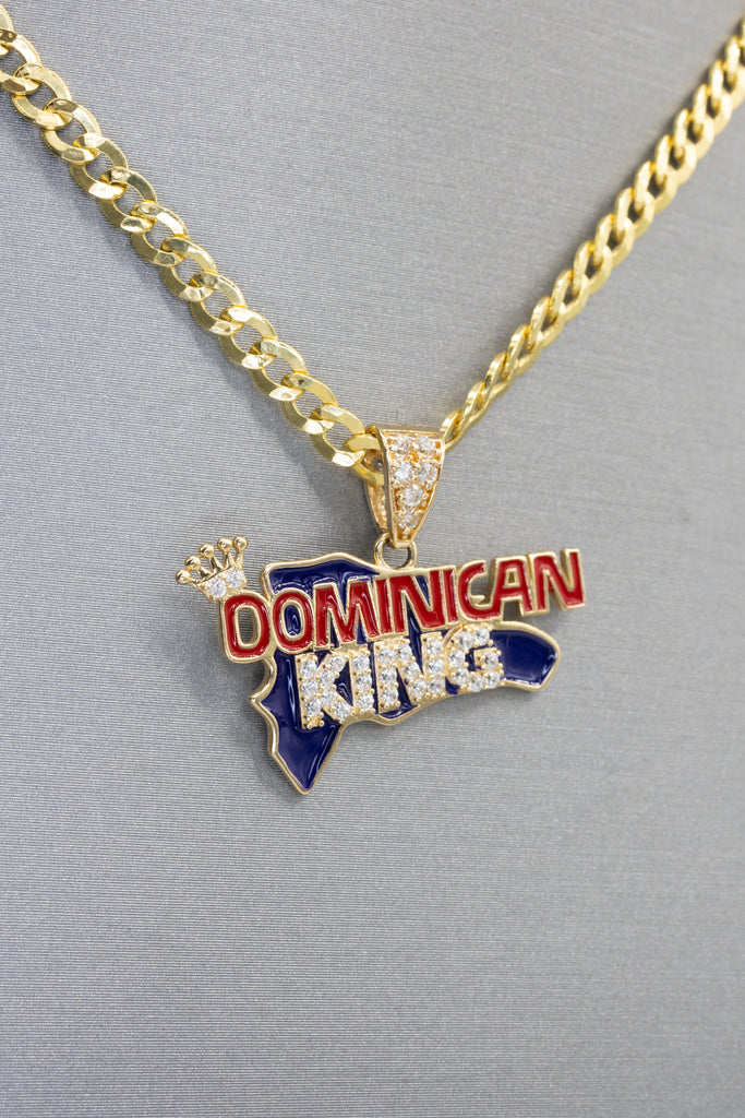 *NEW* 14K Dominican King Pendant W/ Hollow Cuban Chain JTJ™ - Javierthejeweler