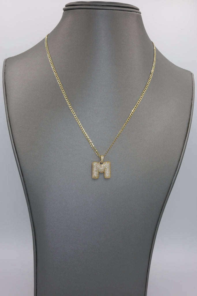 *NEW* 14K Initial (M) Pendant w/ Solid Cuban Chain (18” Inches) JTJ™ - Javierthejeweler
