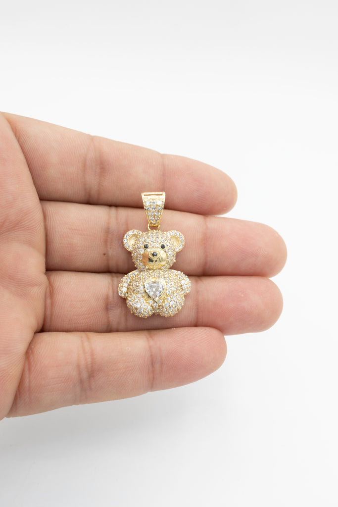 *NEW* 14k Cz Teddy Bear Pendant (White) JTJ™ - Javierthejeweler