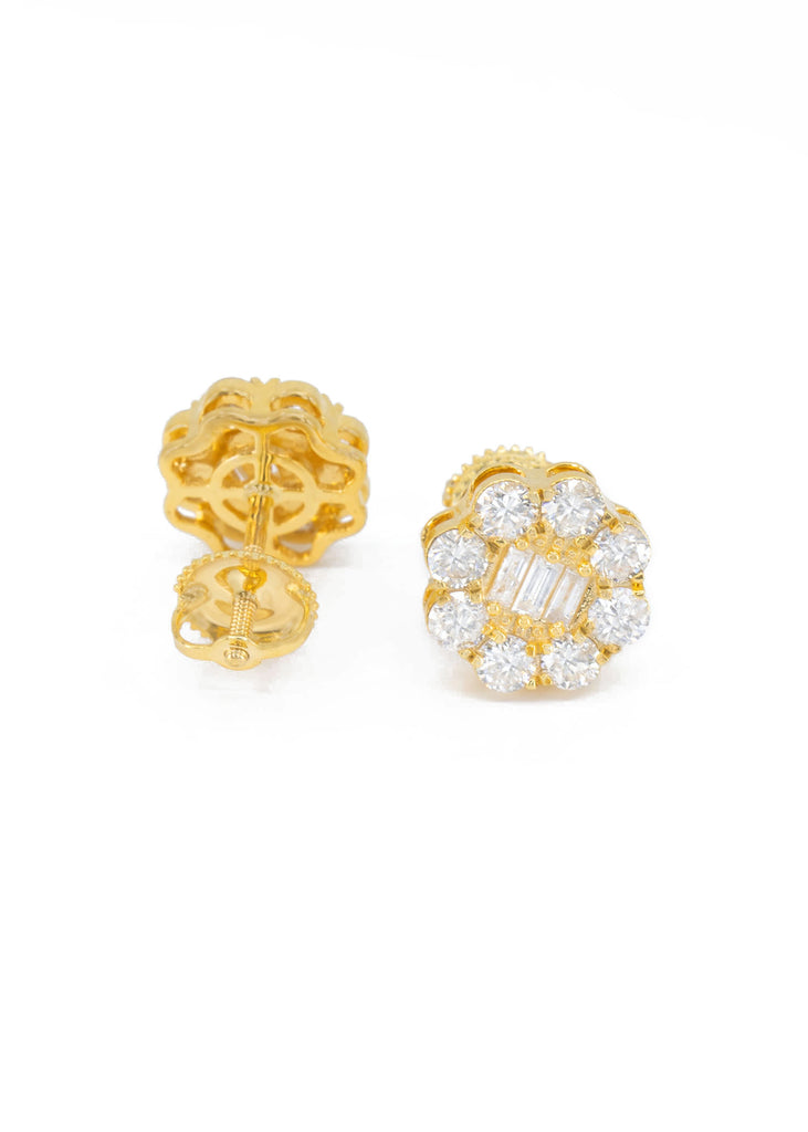 *NEW* 14k Yellow Gold Flower Diamonds 💎 VS Earrings JTJ™ - - Javierthejeweler