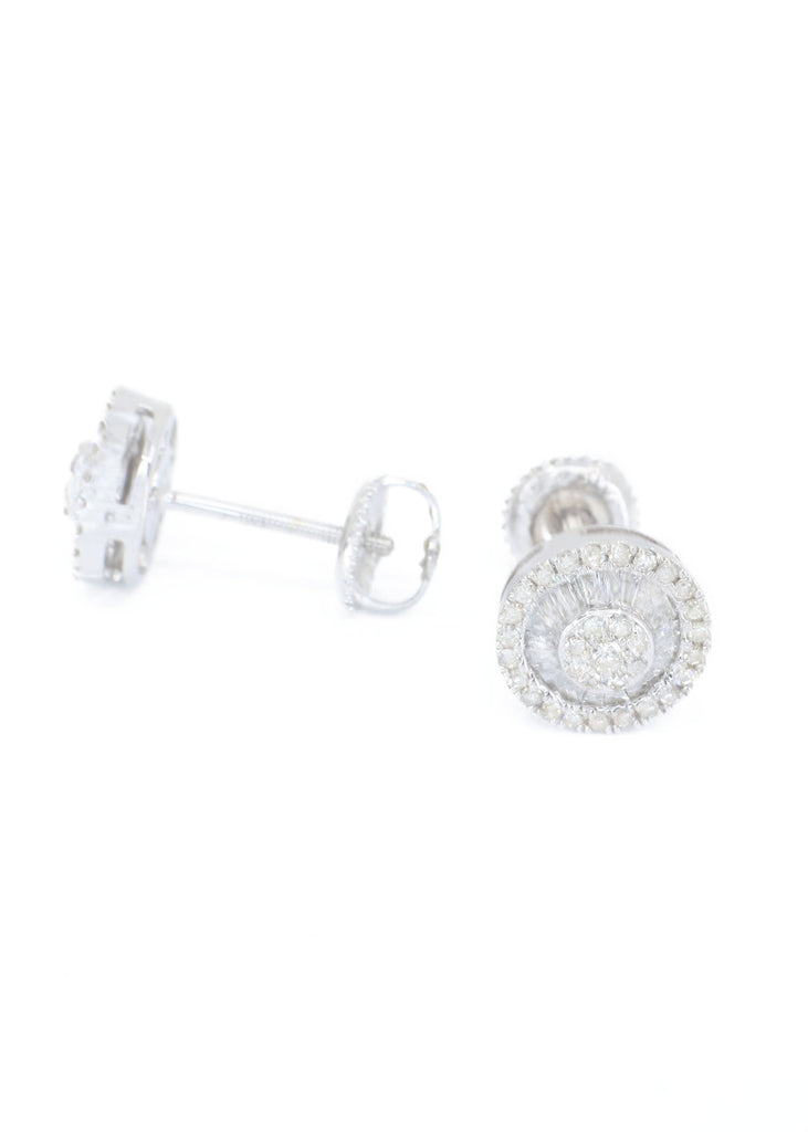 *NEW* 14k Earrings Round Baguette (L) White Diamonds💎 VS/S1  JTJ™ - - Javierthejeweler