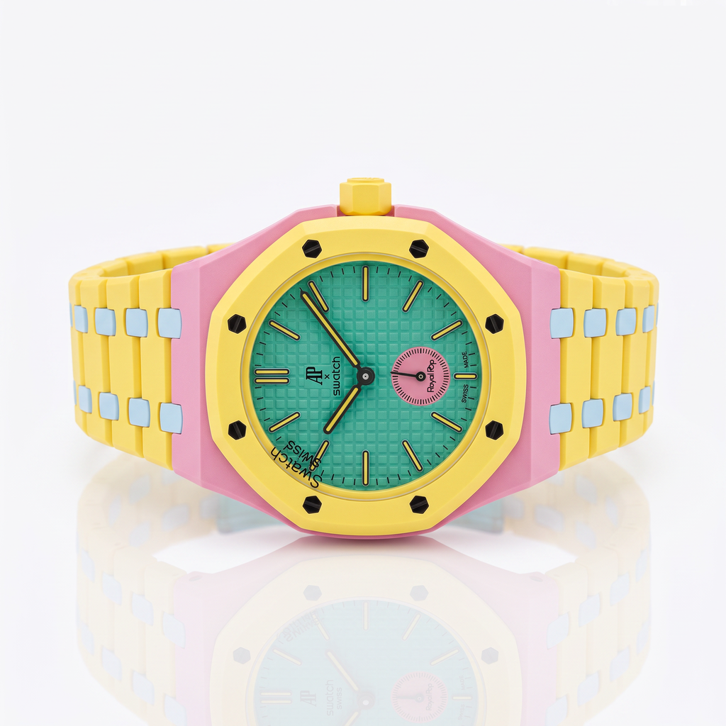 AP x Swatch Royal Pop Otg Roz 1A + Yellow & Pink Bioceramic Strap 
