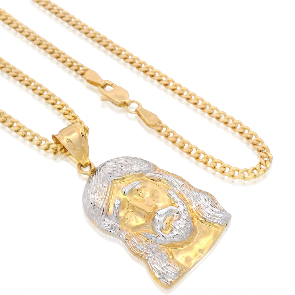 14K Jesus Pendant Cuban Chain NYC - Gold Jewelry – Javierthejeweler