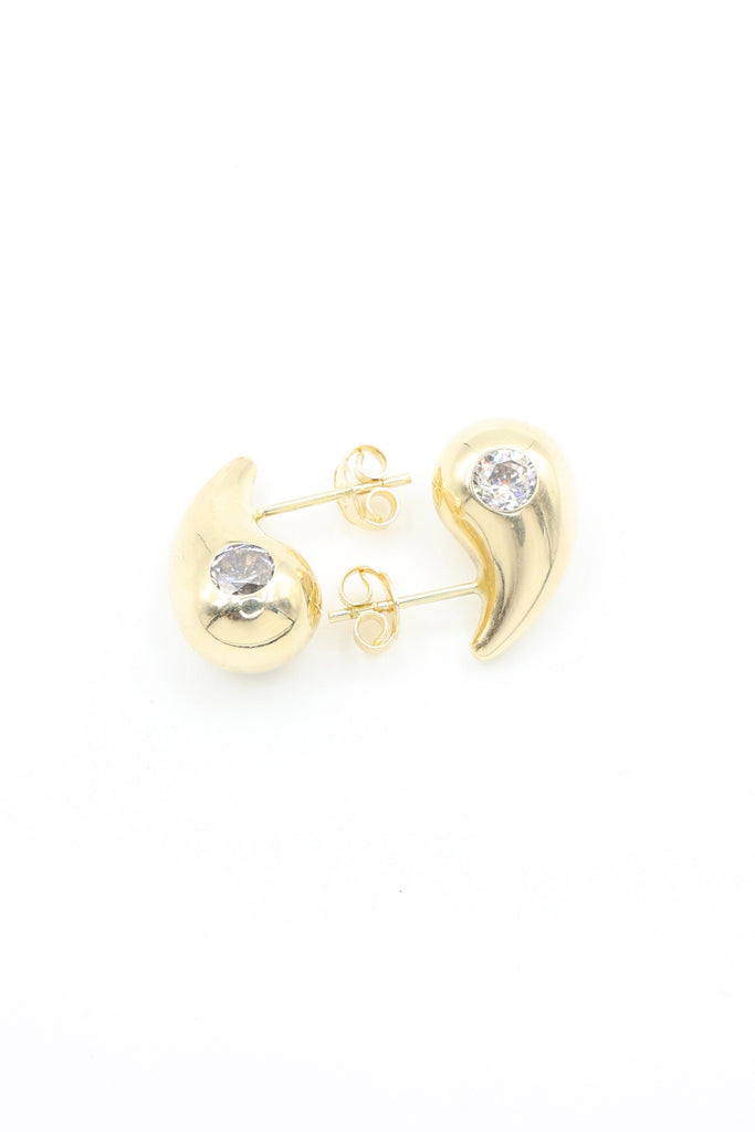 *NEW* 14k Tear Drop Earrings With CZ Stone JTJ™ - Javierthejeweler