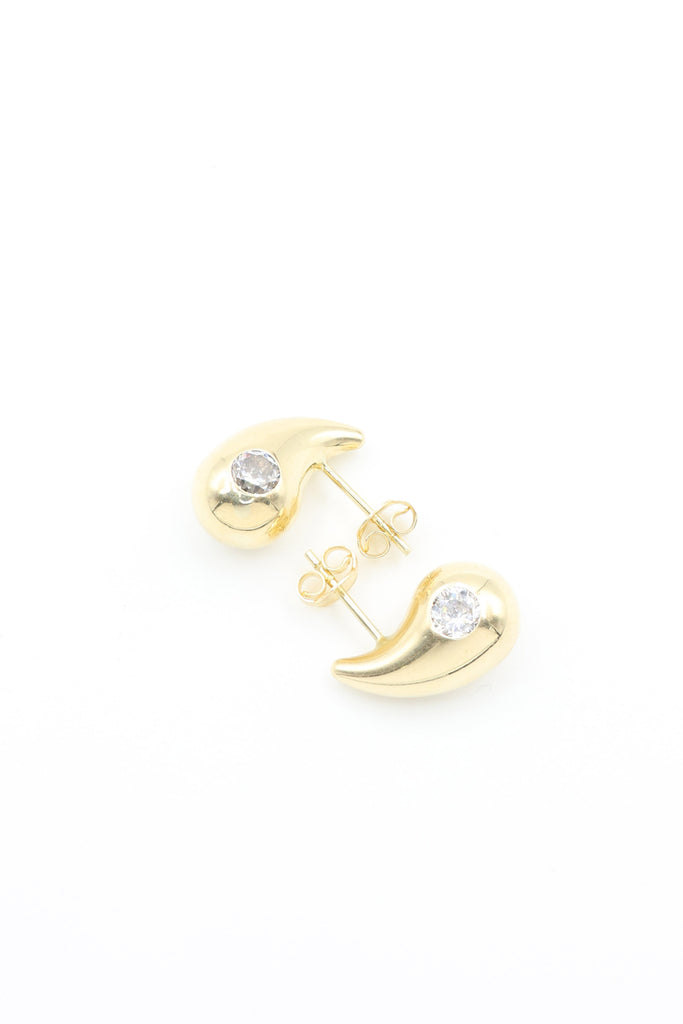 *NEW* 14k Tear Drop Earrings With CZ Stone JTJ™ - Javierthejeweler