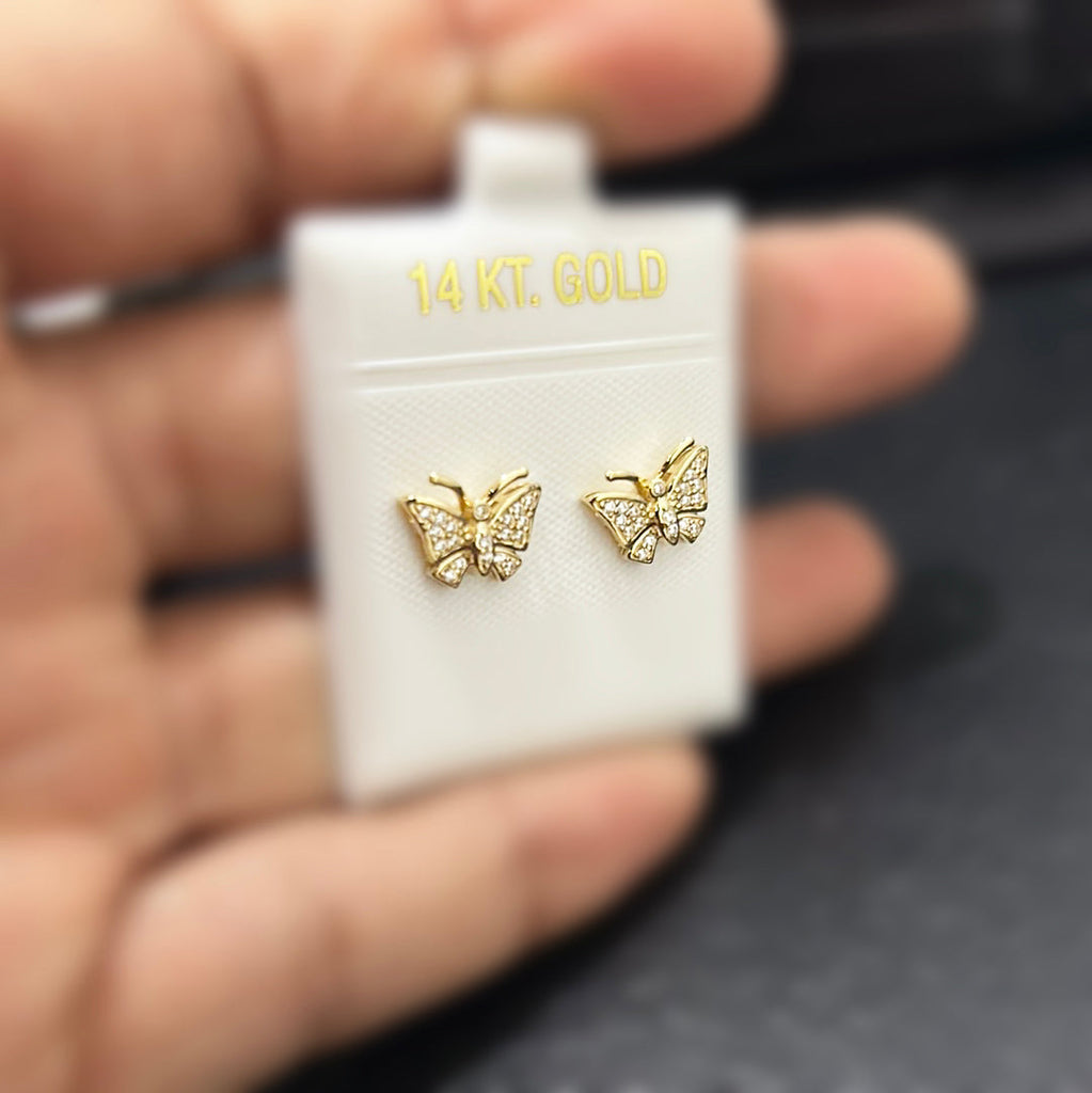 *NEW* 14K CZ Butterfly Earrings - JTJ™ - Javierthejeweler
