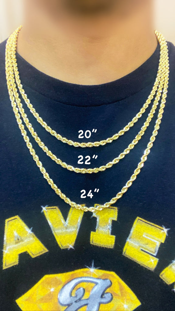 *NEW* 14K Hollow Rope Chain (3MM / 22” Inches) JTJ™ - Javierthejeweler