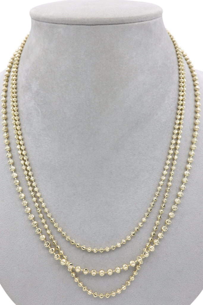 *NEW* 14K Gold Moon Cut Chain (3MM- 24”inches) JTJ™- - Javierthejeweler