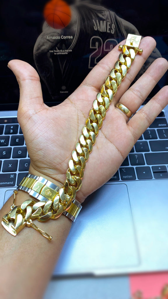 *NEW* 14K  Miami Semi-Solid Bracelet  JTJ™- - Javierthejeweler