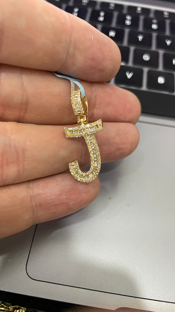 *NEW* 14K All Initial Diamonds 💎 Baguette Pendant JTJ™ - Javierthejeweler