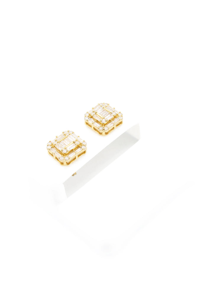 *NEW* PA 14k Earrings Square Baguette Diamond 💎 Yellow Gold JTJ™ - Javierthejeweler