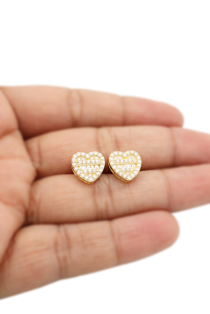 *NEW* 14K Heart CZ Baguette Earrings - JTJ™ - Javierthejeweler