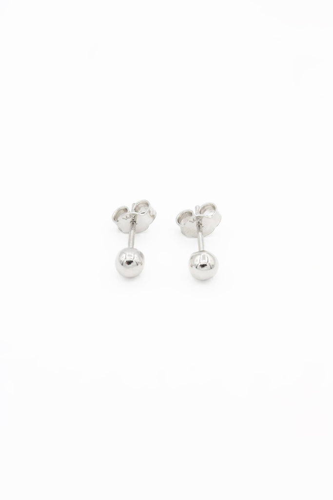 *NEW* 14K White Earrings Stud Round (4 MM) JTJ™ - Javierthejeweler