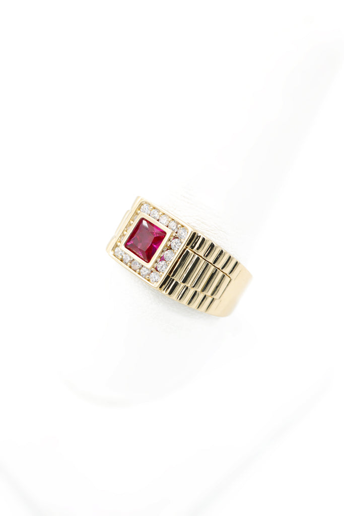 *NEW* 14k 🔴 Red Stone Ring CZ JTJ™ - Javierthejeweler