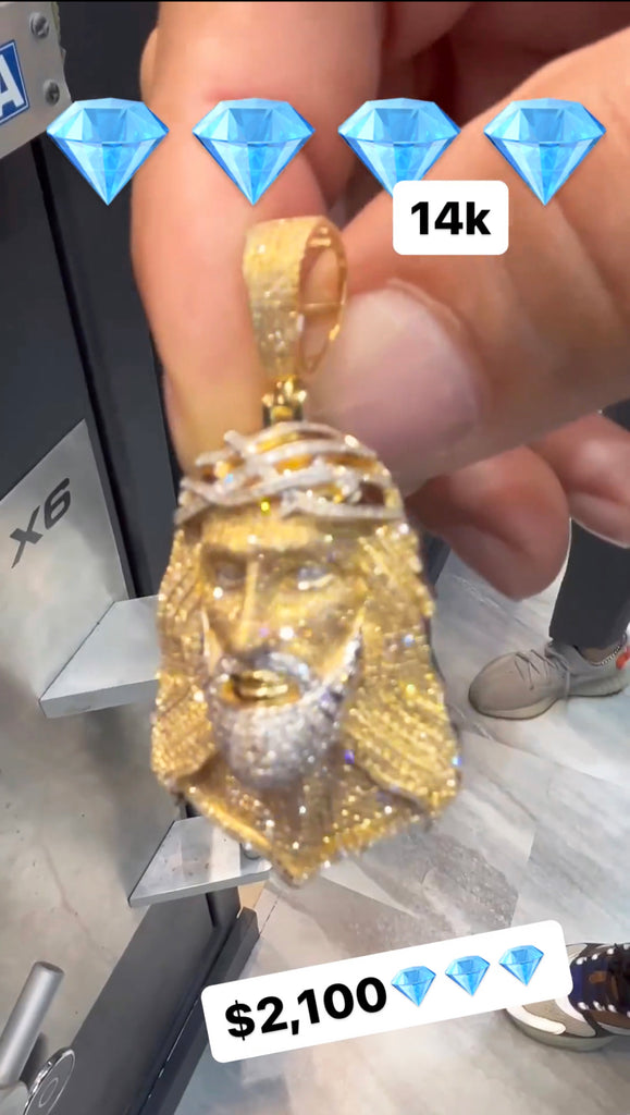 14K Jesus Face Diamond Pendant 💎 JTJ™ - Javierthejeweler