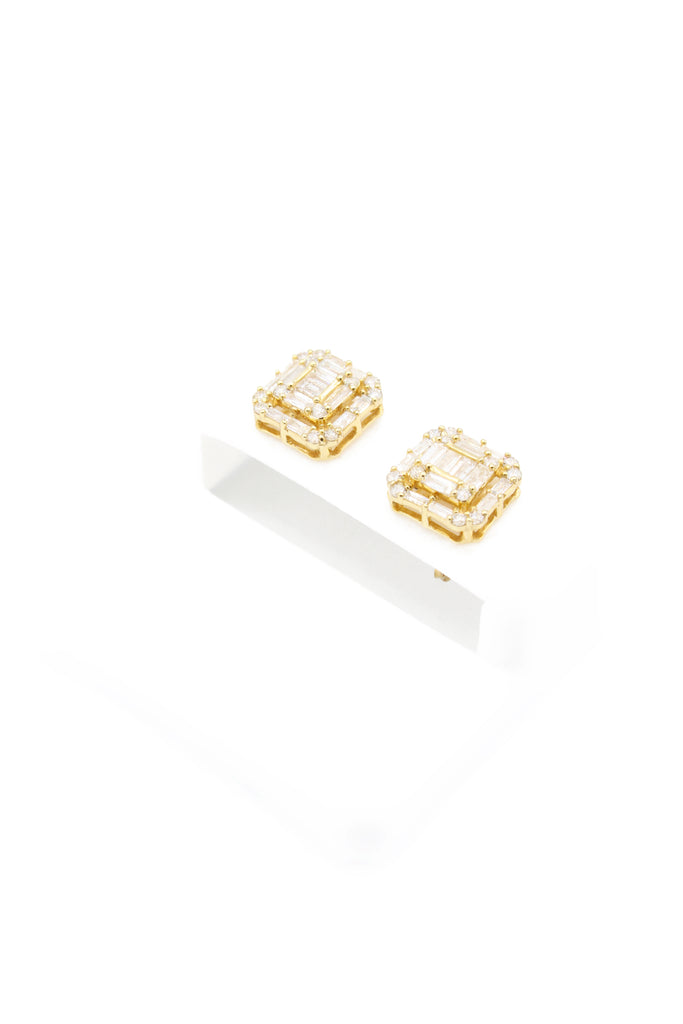 *NEW* PA 14k Earrings Square Baguette Diamond 💎 Yellow Gold JTJ™ - Javierthejeweler