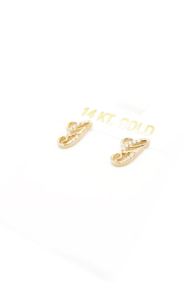 *NEW* 14K Initial G Earrings Cz JTJ™ - - Javierthejeweler