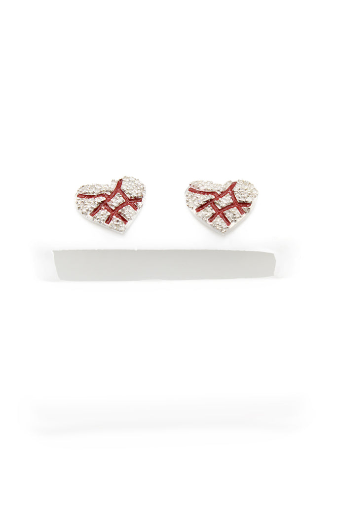 *NEW* PA 14k Earrings 💔 Broken Heart Diamond 💎 White JTJ™ - Javierthejeweler
