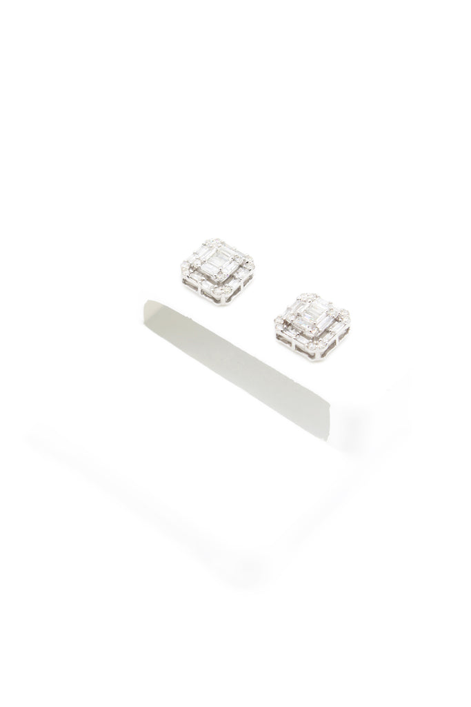 *NEW* PA 14k Earrings Square Baguette Diamond 💎 White JTJ™ - Javierthejeweler
