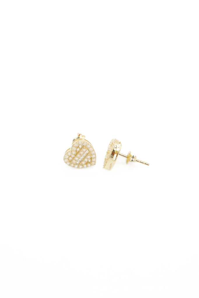 *NEW* 14K Heart CZ Baguette Earrings - JTJ™ - Javierthejeweler