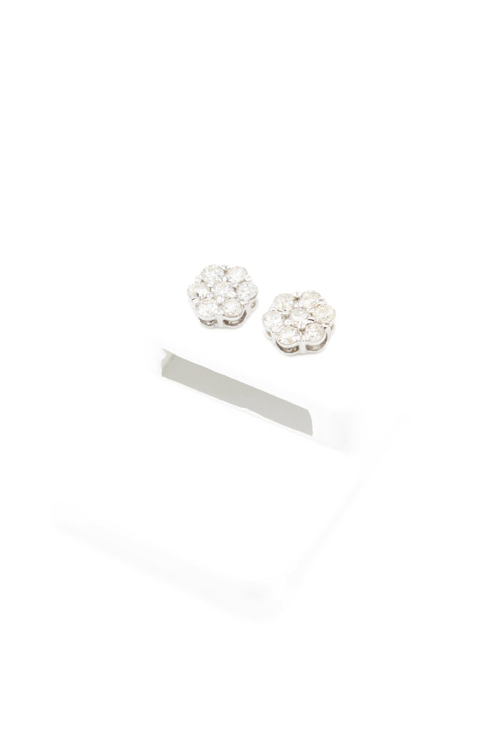 *NEW* PA 14k Earrings Money Flower Diamond 💎 White JTJ™ - Javierthejeweler