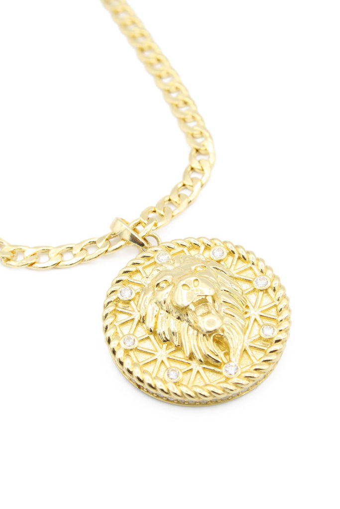 *NEW* PA 14K Medal Lion 🦁 Pendant II w/ Hollow Cuban Chain - OV JTJ™ - Javierthejeweler
