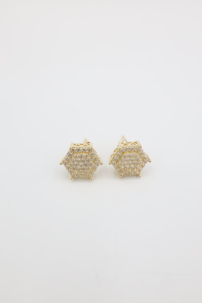 *NEW* 14k Hexagon CZ Men's Earrings - JTJ™ - Javierthejeweler