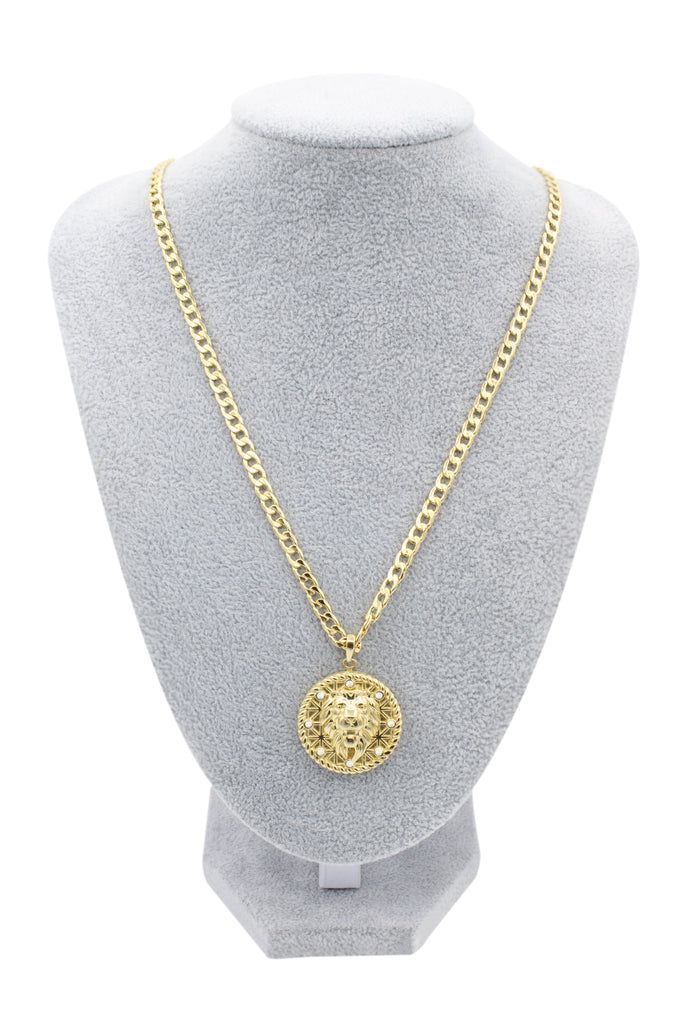 *NEW* PA 14K Medal Lion 🦁 Pendant II w/ Hollow Cuban Chain - OV JTJ™ - Javierthejeweler