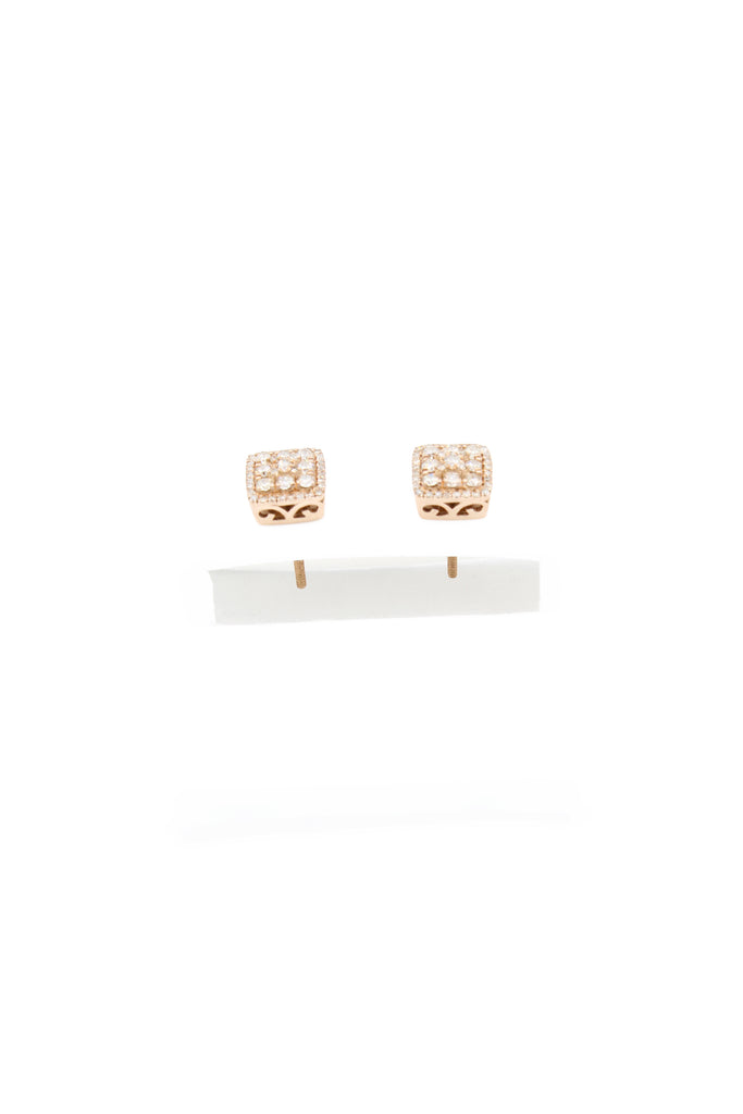 *NEW* PA 14k Earrings Square Diamond 💎 Rose Gold JTJ™ - Javierthejeweler