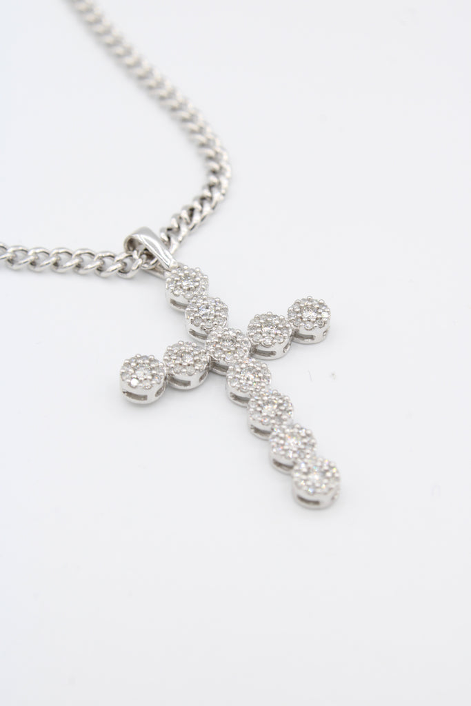 *NEW* PA 14K  Cross Diamond 💎 Pendant W/Hollow Cuban Chain  Included  JTJ™ - Javierthejeweler