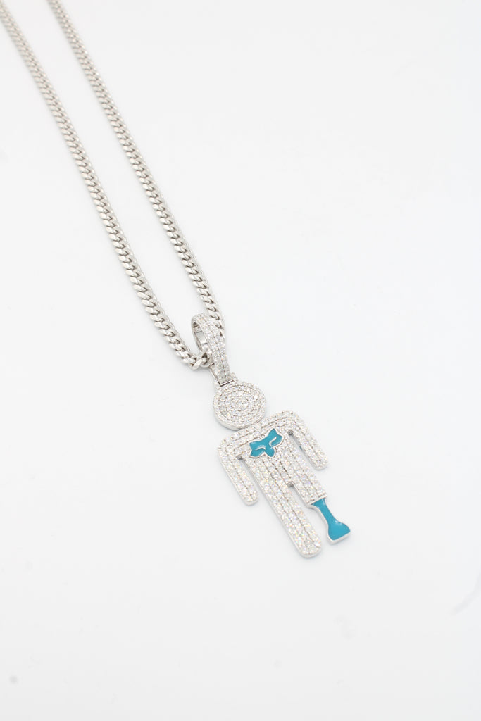 *NEW* 14k Doll Fox 🦊 White Diamond VS💎 W/Solid Cuban Chain White JTJ™ - - Javierthejeweler