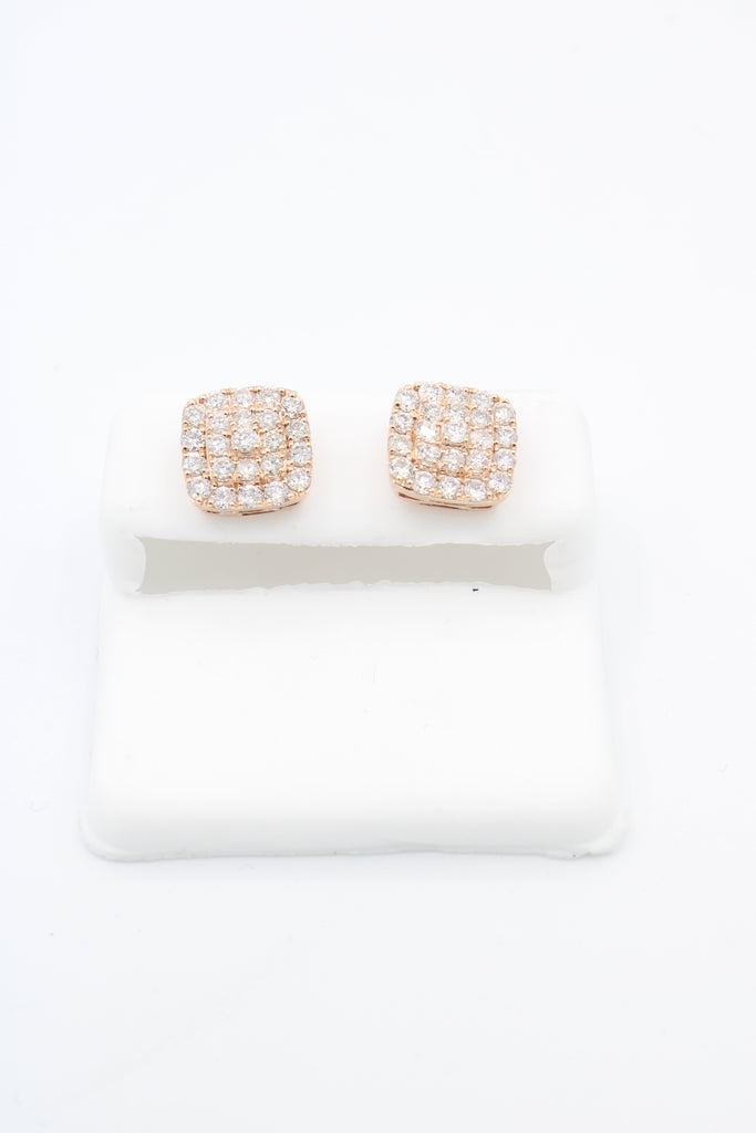*NEW* 14k Square Earrings Diamond 💎 Rose Gold JTJ™ - Javierthejeweler