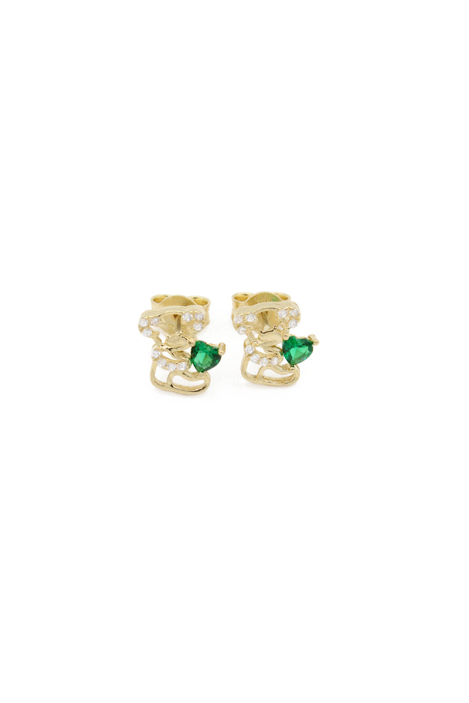 *NEW* 14K CZ  Bear 💚 Earrings - JTJ™ - Javierthejeweler