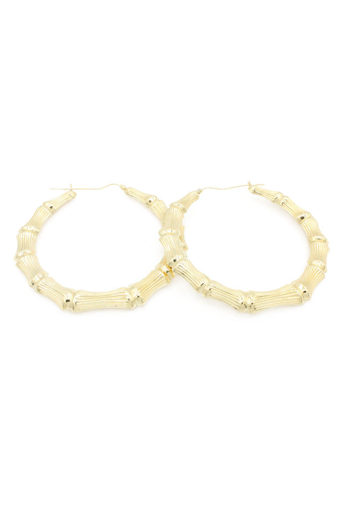 *NEW* 14k Bamboo Hoops (3” Inches)-JTJ™ - Javierthejeweler