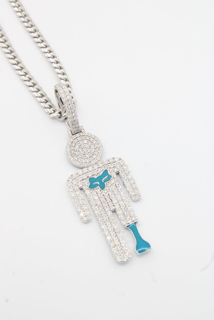*NEW* 14k Doll Fox 🦊 White Diamond VS💎 W/Solid Cuban Chain White JTJ™ - - Javierthejeweler
