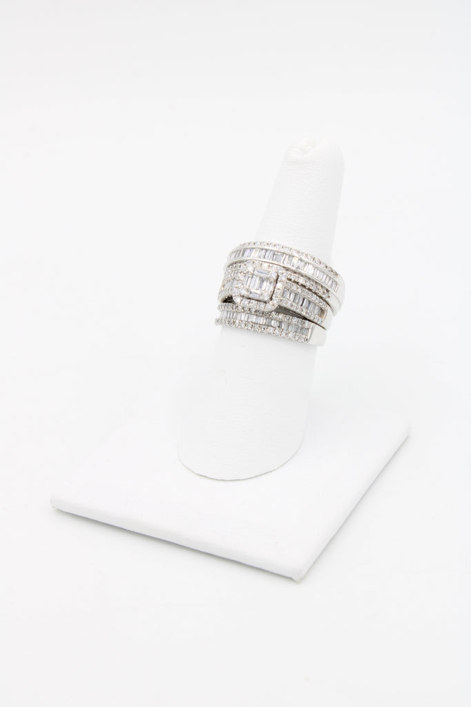 *NEW*14k White Gold VS/Baguette Diamond 💎Trio Engagement Ring JTJ™ - Javierthejewelernyc